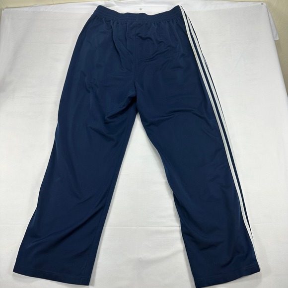 Adidas Mens XL Navy Blue Three Stripe Track Pants Y2K 2005 Athletic Wear - Picture 7 of 8